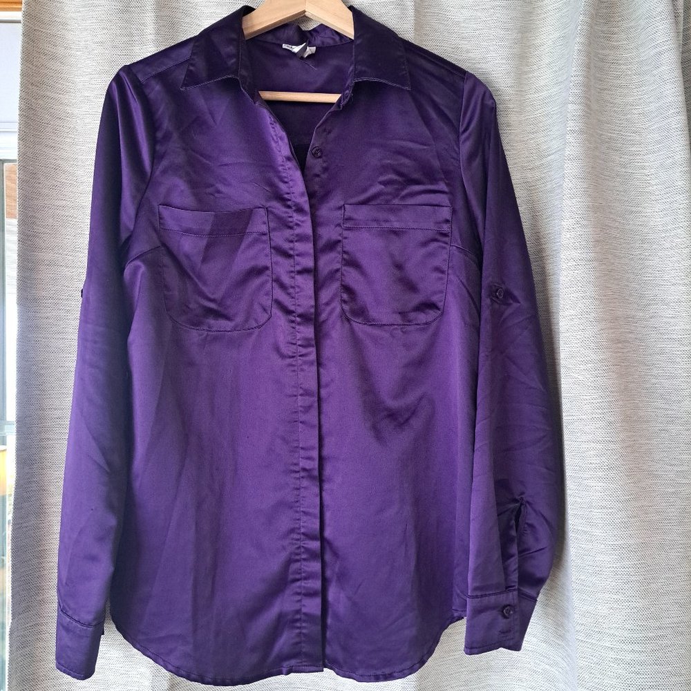 Purple satin shirt